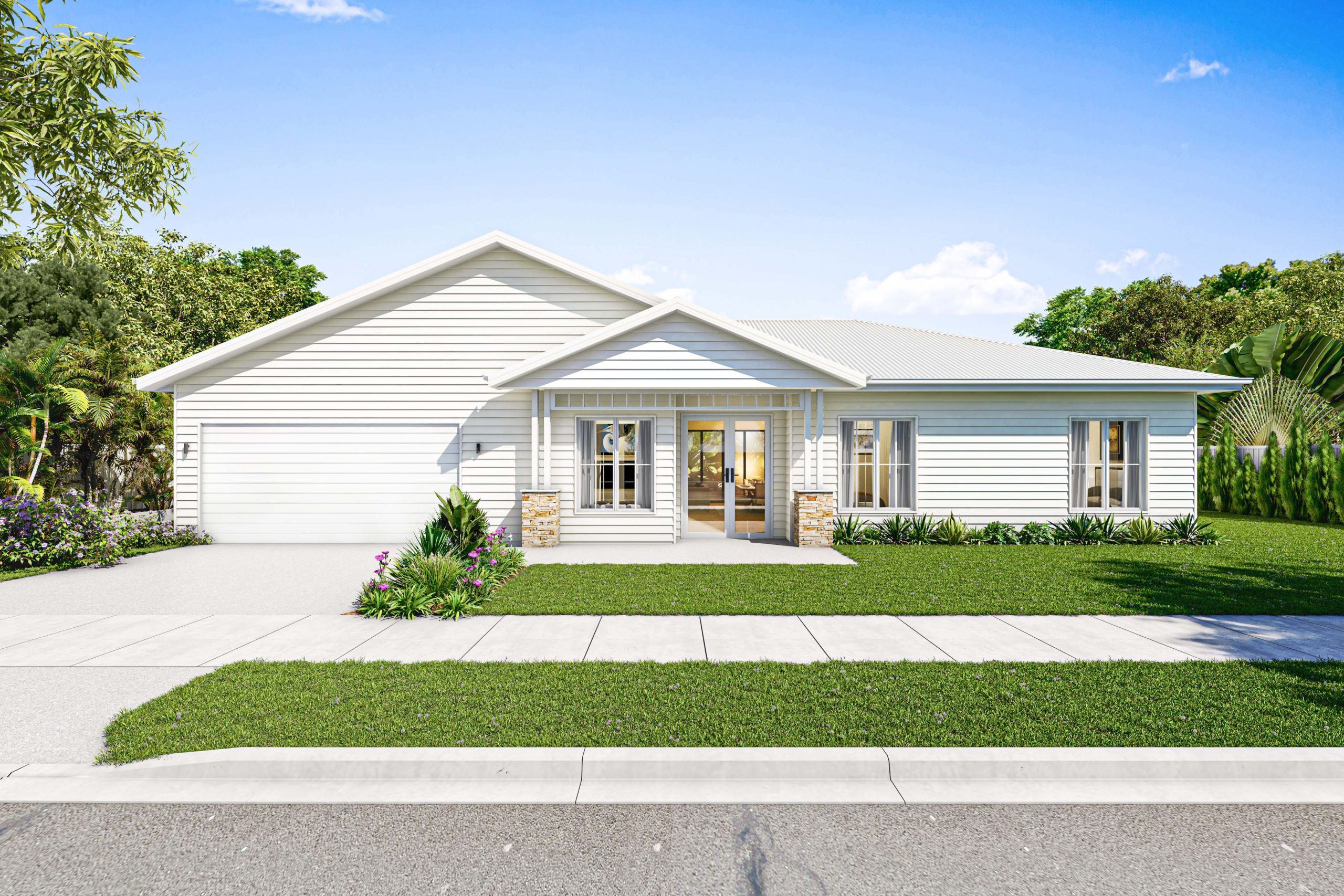 A-Beautiful-House-with-fornt-Yeard-White.